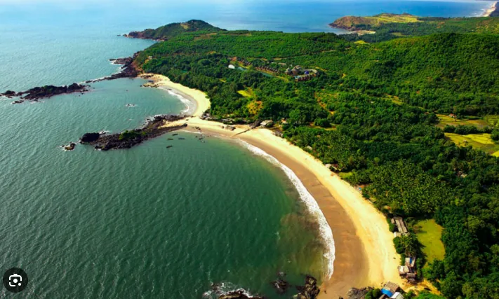 Coastline and green hills