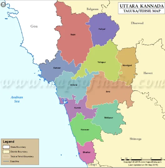 Uttara Kannada taluk map
